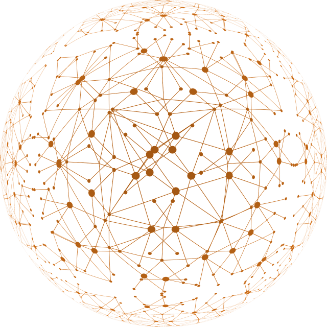 Abstrakte Darstellung eines leuchtenden Computer-Netzwerks mit miteinander verbundenen Knotenpunkten als Symbol für das Netzwerk-Protokoll der Gesellschaft.