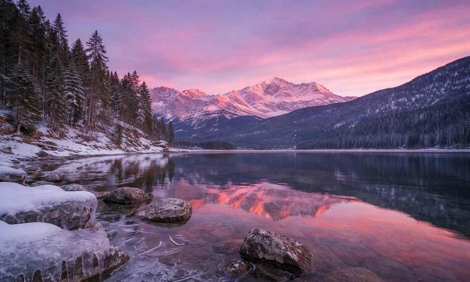 Ein stiller See symbolisiert offene Weite und damit die Qualität des Zeugenbewusstseins als Betriebsmodi des Geistes
